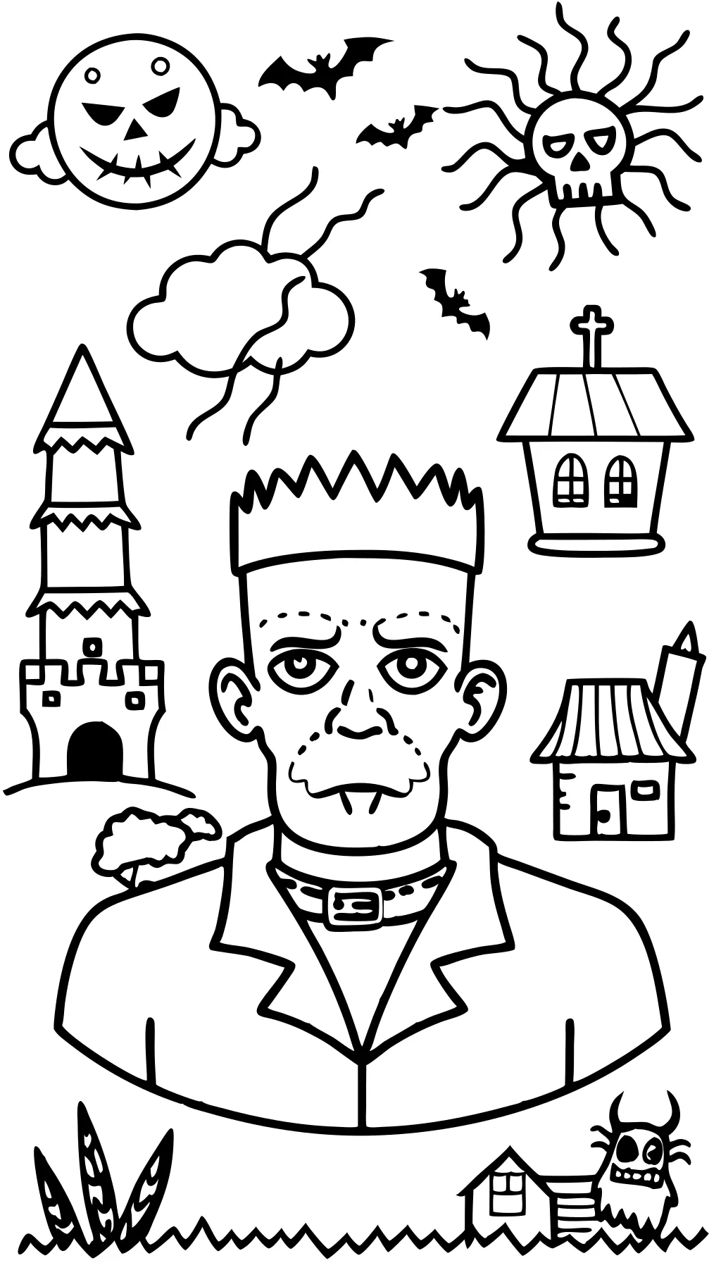 frankenstein halloween coloring pages